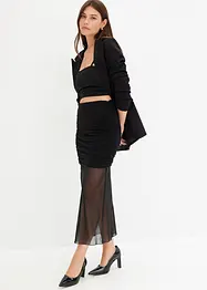 Jersey rok met mesh, bonprix