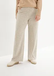 Stretch broek met pied-de-poule, wide leg, bonprix