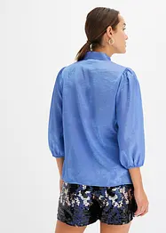 Glanzende blouse met strik, bonprix