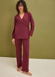 Pyjama met sjaalkraag van zacht katoen (2-dlg. set), bonprix