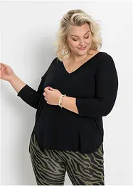 Shirt met 3/4 mouwen in een mix van viscose en elastan, bonprix