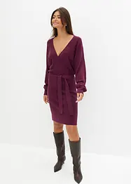 Gebreide jurk met V-hals, bonprix