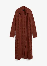 Lang gebreid vest met kabelpatroon, bonprix