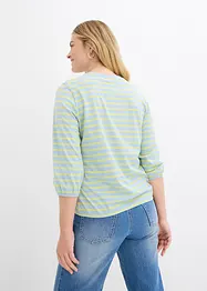 Gestreept shirt van biologisch katoen met 3/4 mouwen, bonprix
