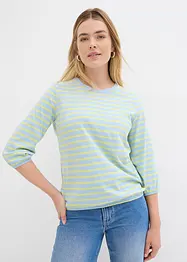 Gestreept shirt van biologisch katoen met 3/4 mouwen, bonprix