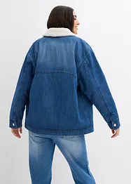 Jeansjas met teddy kraag, gewatteerd, bonprix