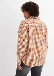 Oversized geruite blouse met pofmouwen, bonprix