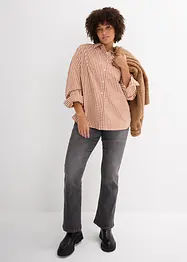 Oversized geruite blouse met pofmouwen, bonprix