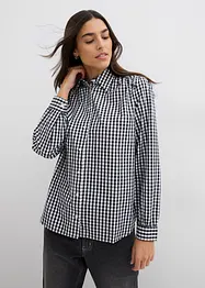 Oversized geruite blouse met pofmouwen, bonprix