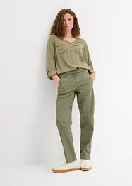 Blouse met lange mouwen en V-hals van vloeiende viscose, bonprix