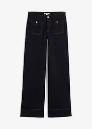 Wide leg stretch jeans mid waist, bonprix