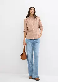 Oversized geruite blouse met pofmouwen, bonprix