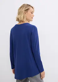 Longshirt met asymmetrische snit en glitter, bonprix