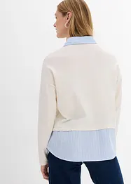 Fijn gebreide trui met blouse-inzet, bonprix
