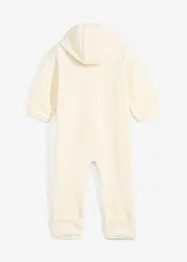 Baby fleece jumpsuit met capuchon, bonprix