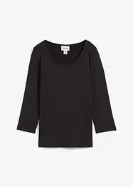 Shirt met rond hals en 3/4 mouwen, bonprix