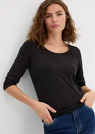 Shirt met rond hals en 3/4 mouwen, bonprix