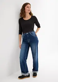 Shirt met rond hals en 3/4 mouwen, bonprix