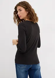Shirt met rond hals en 3/4 mouwen, bonprix