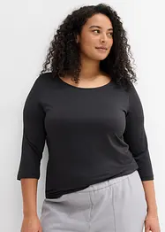 Shirt met rond hals en 3/4 mouwen, bonprix