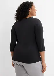 Shirt met rond hals en 3/4 mouwen, bonprix