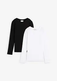 Geribd shirt met biologisch katoen (set van 2), bonprix
