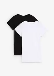 Geribd shirt met korte mouwen (set van 2), bonprix