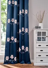 Verduisterend gordijn met uilenprint met gerecycled polyester (1 stuk), bonprix