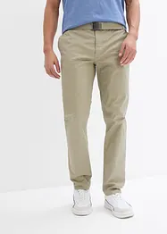 Regular fit stretch chino met riem, straight, bonprix