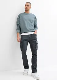 Cargo broek van stretch, washed look, straight, bonprix