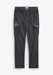 Cargo broek van stretch, washed look, straight, bonprix