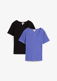 Geribd shirt van biologisch katoen (set van 2), bonprix