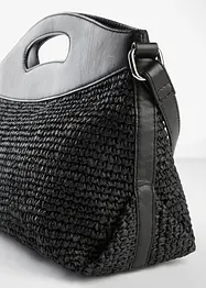 Rieten schoudertas met leren hengsel, bonprix