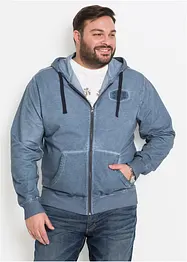 Sweatvest met capuchon in washed out look, bonprix