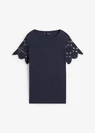 Shirt van puur linnen met gehaakte mouwen, bonprix