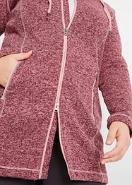 Lang fleece vest met capuchon, bonprix