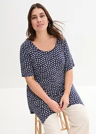 Puntig toelopend shirt, halflange mouw van een zachte viscosemix, bonprix