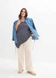 Puntig toelopend shirt, halflange mouw van een zachte viscosemix, bonprix