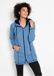 Lang fleece vest met capuchon, bonprix