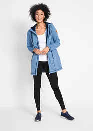 Lang fleece vest met capuchon, bonprix