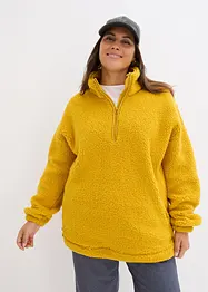Oversized fleece trui met opstaande kraag en zakken, bonprix