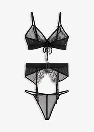 Bralette + string + jarretels (3-dlg. set), VENUS