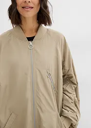 Lange bomber met gebreide kraag, bonprix