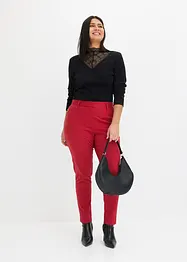 Geribd shirt met kanten halslijn, bonprix