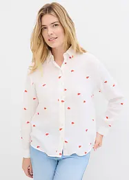 Mousselline blouse met hartjes, bonprix