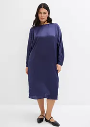 Midi-jurk met vleermuismouwen van soepel vallend satijn, bonprix