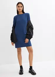 Mini-jurk met schoudervullingen van viscosemix, bonprix