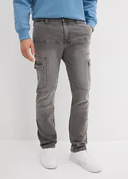 Regular fit cargo stretch jeans, straight, bonprix