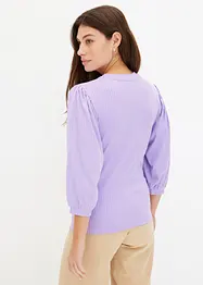 Geribd shirt met ballonmouwen, bonprix