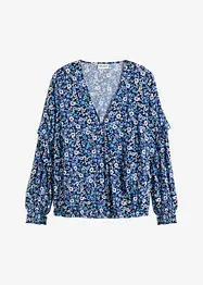 Gedessineerde blouse met volants, bonprix